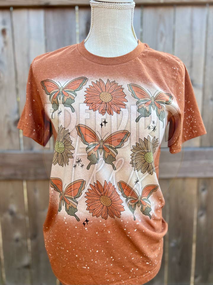 Fall Flower Butterfly Collage for wholesale by FreeBird Tees