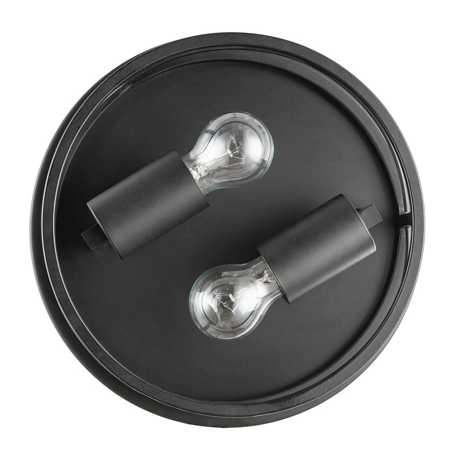 Happy Homewares – wholesale Chandelier/hanging light – Industrial Vintage Black Round Flush Ceiling Light with Wire Design4