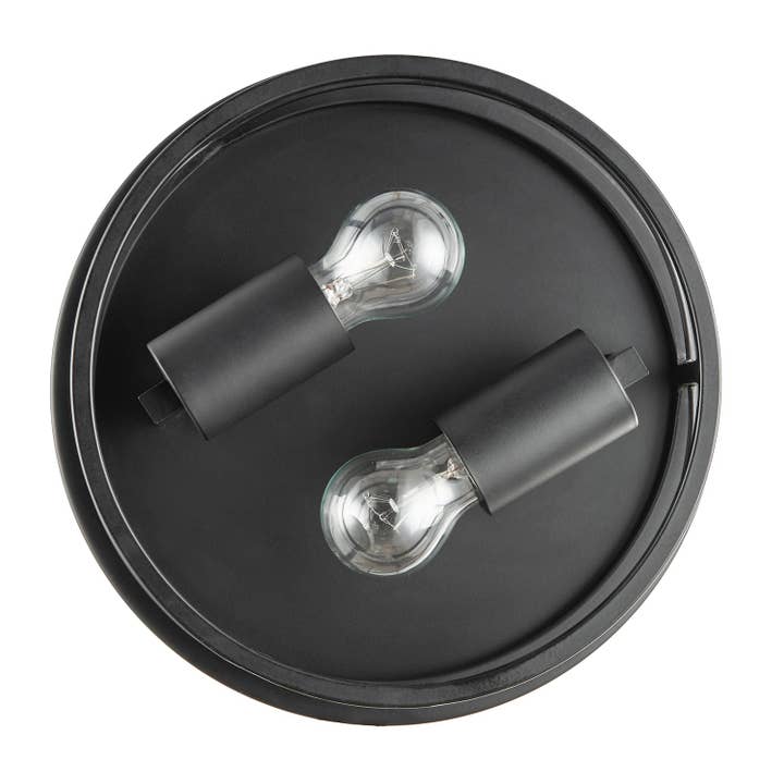 Happy Homewares – wholesale Chandelier/hanging light – Industrial Vintage Black Round Flush Ceiling Light with Wire Design4