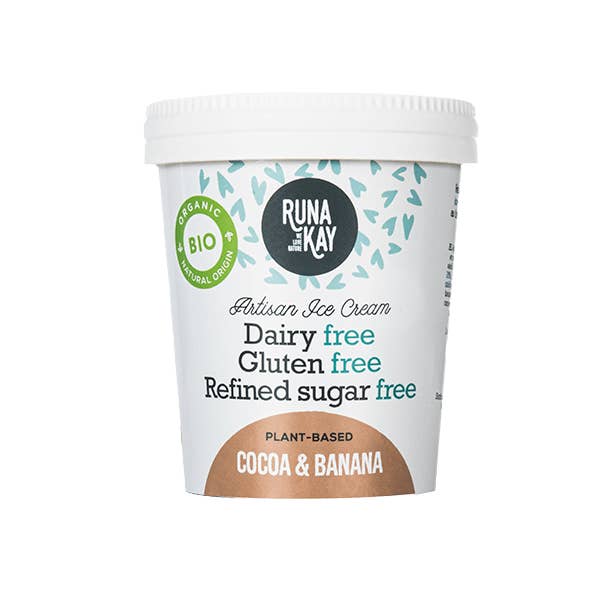 Runakay - Wholesale Ice cream/sorbet - COCOA & BANANA 460 ml ECOLOGICAL-VEGAN-FREE SUGAR REFINED