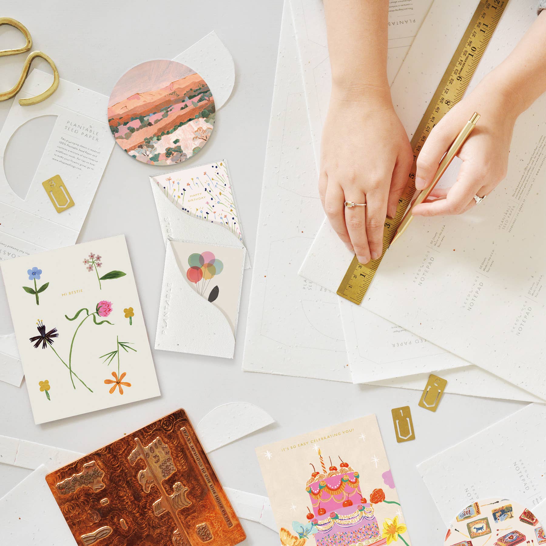 Seedlings - Wholesale Birthday Card - Birthday Kitty Sprout - B'day Mini Greeting Card 2.5" x 3.5"5