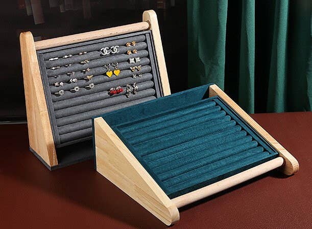 Zakka – Suporte de joias e exposição por atacado – Organizador e Expositor de Joias em Madeira Maciça para Anéis e Brincos7