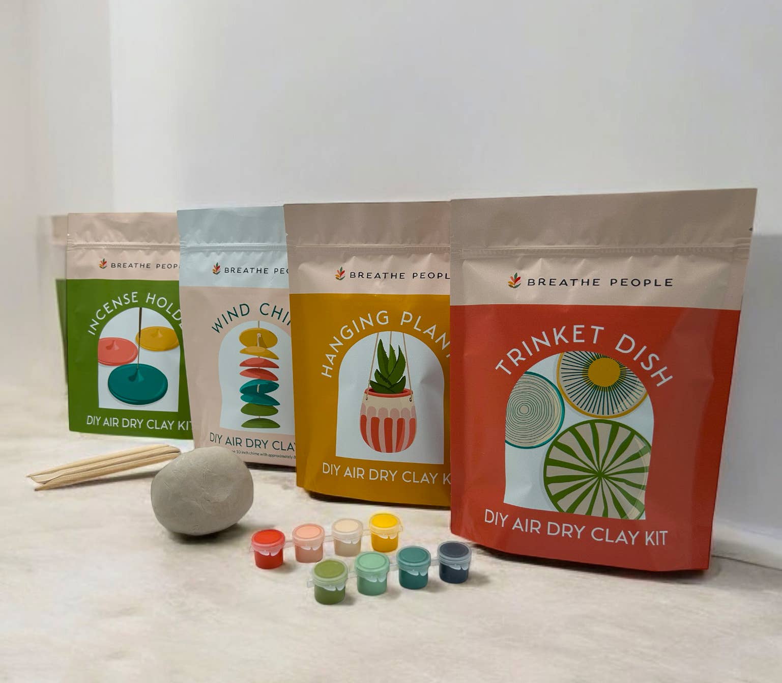 Breathe People - Wholesale DIY Craft Kit - DIY Air Dry Clay Kit- Make Your Own Wind Chimes9