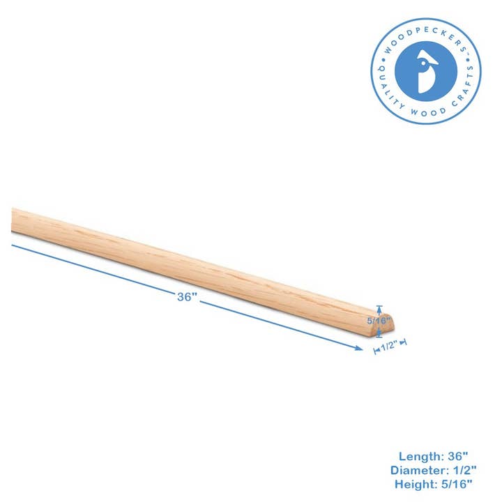 Woodpeckers Crafts - Wholesale Craft Supplies - 1/2" X 36" Split Oak Dowel3