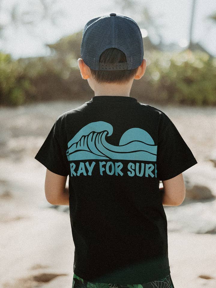 REIGN + Skye - Wholesale Screen Printed T-Shirt - Kids - Pray For Surf Tee1