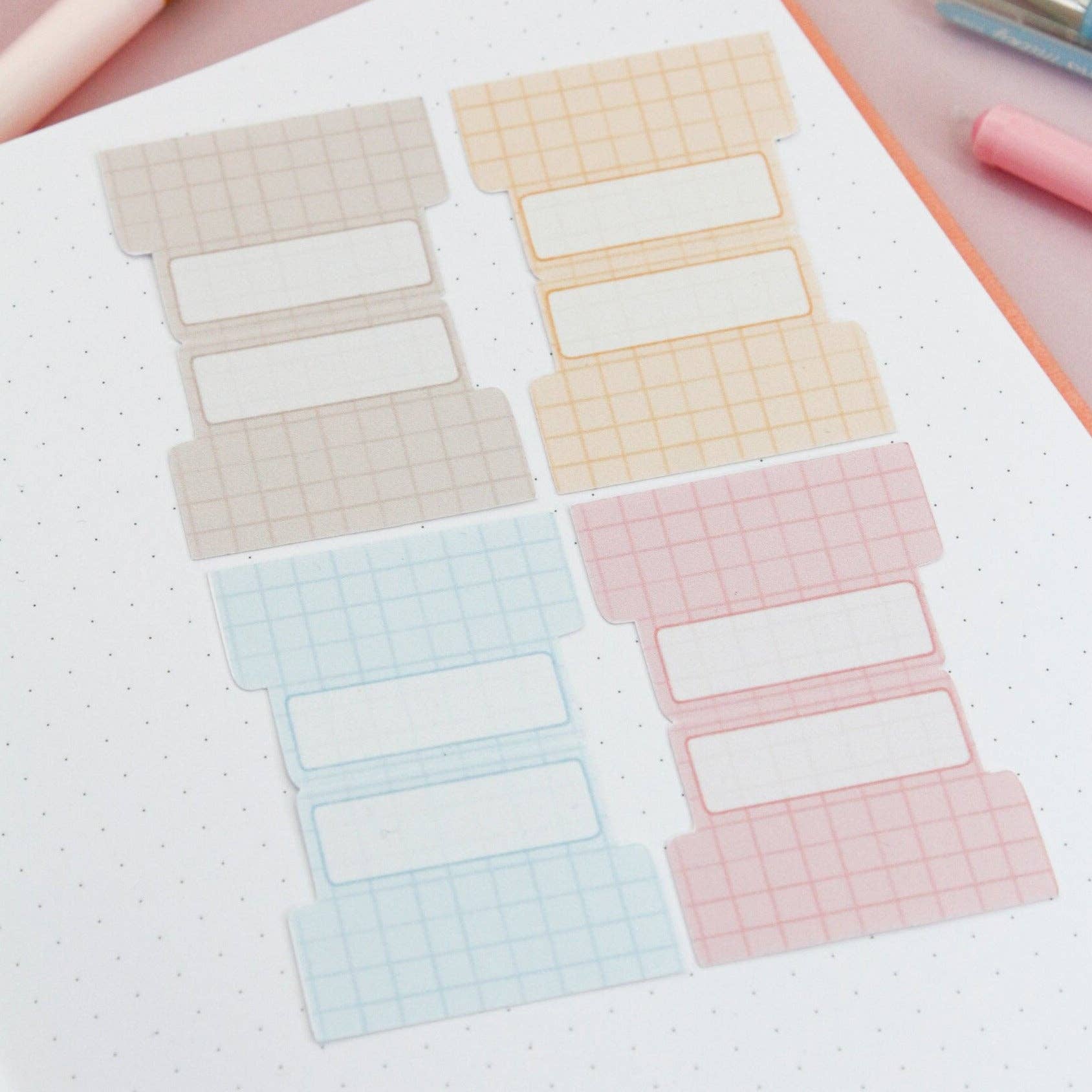 My Sweet Paper Card - Wholesale Sticker - Adhesive tabs - Pastel grid tab dividers0