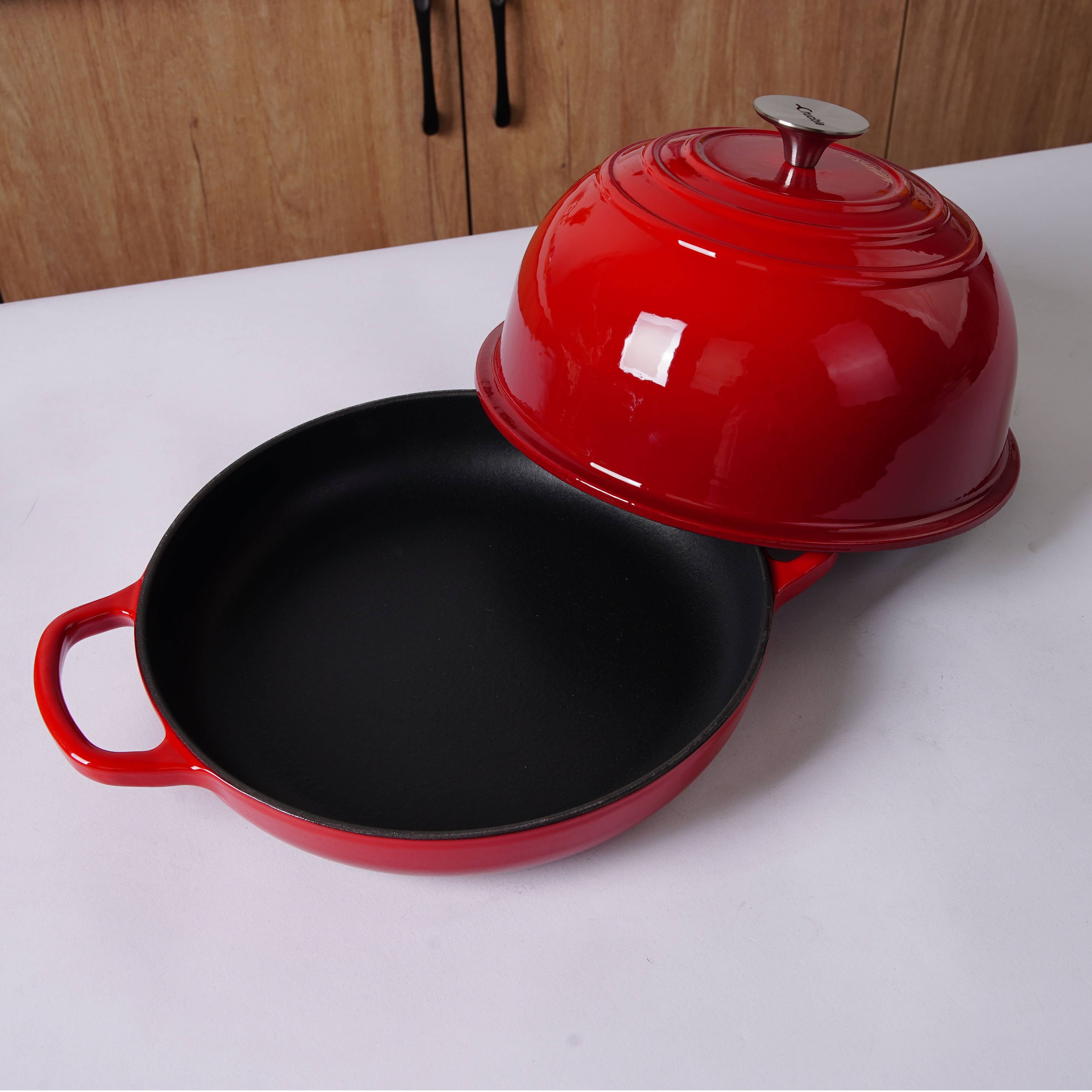 Crucible Cookware - Wholesale Bread Pan - Enameled Cast Iron Bread Pan, Artisan Bread Oven Form - Red2