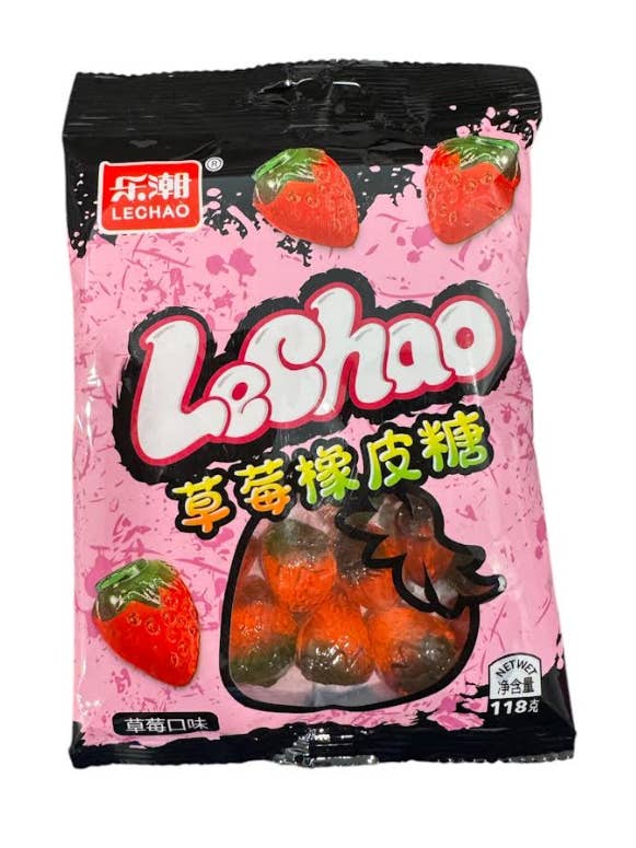 LeChao Strawberry Gummy Candy 12 count for wholesale by Mr. YuYu's Chililicious Candy