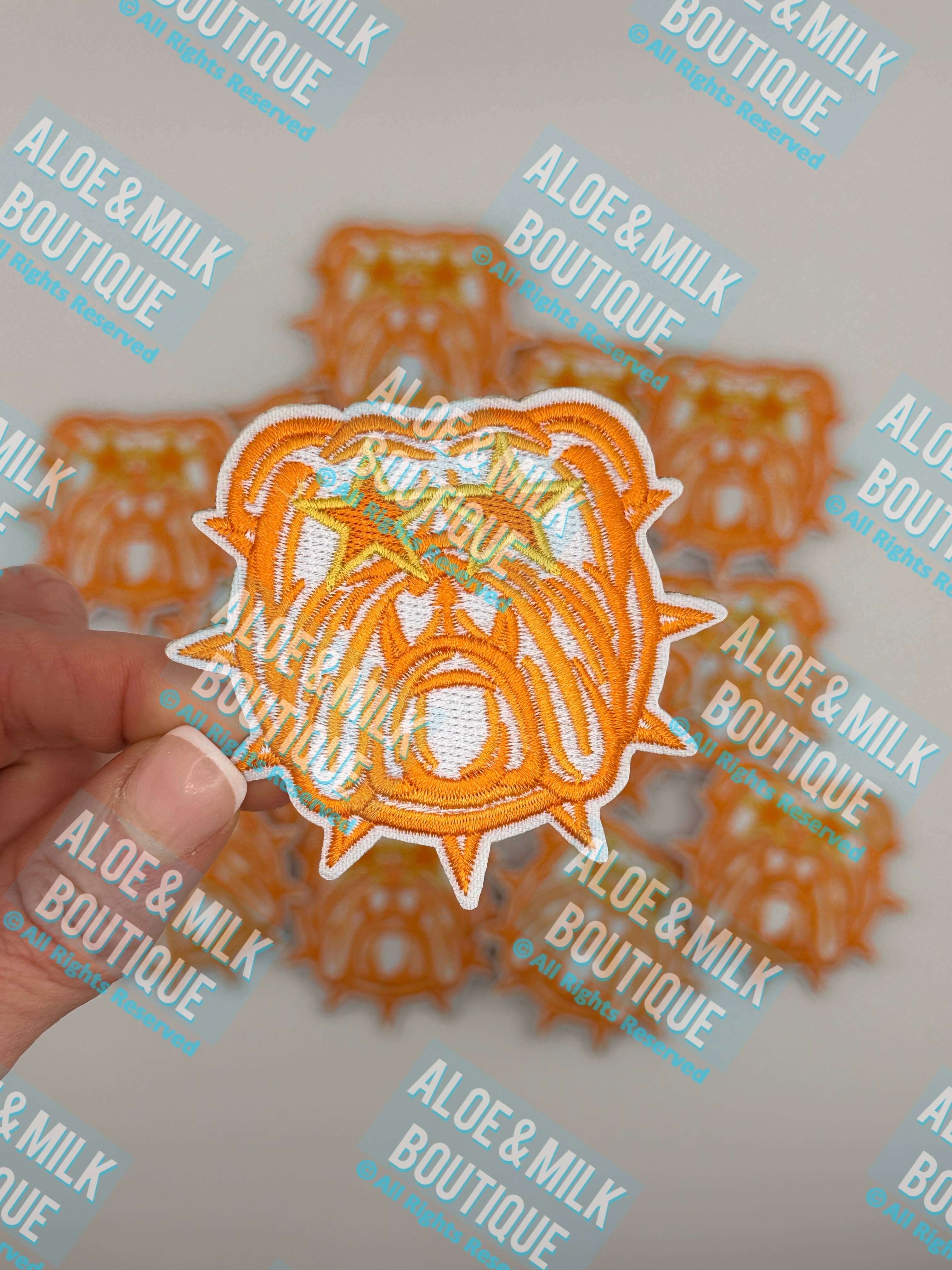 Aloe and Milk Boutique - Wholesale Patch - Mascot Bulldog , bulldog patch, sports patch, football4