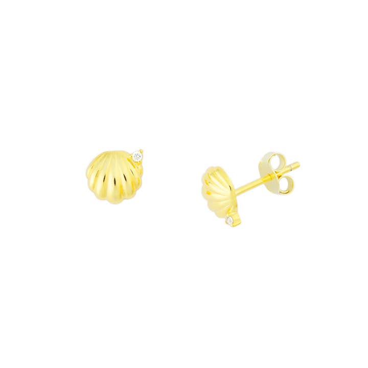 SEASHELL STUDS GOLD for wholesale by fyb jewelry