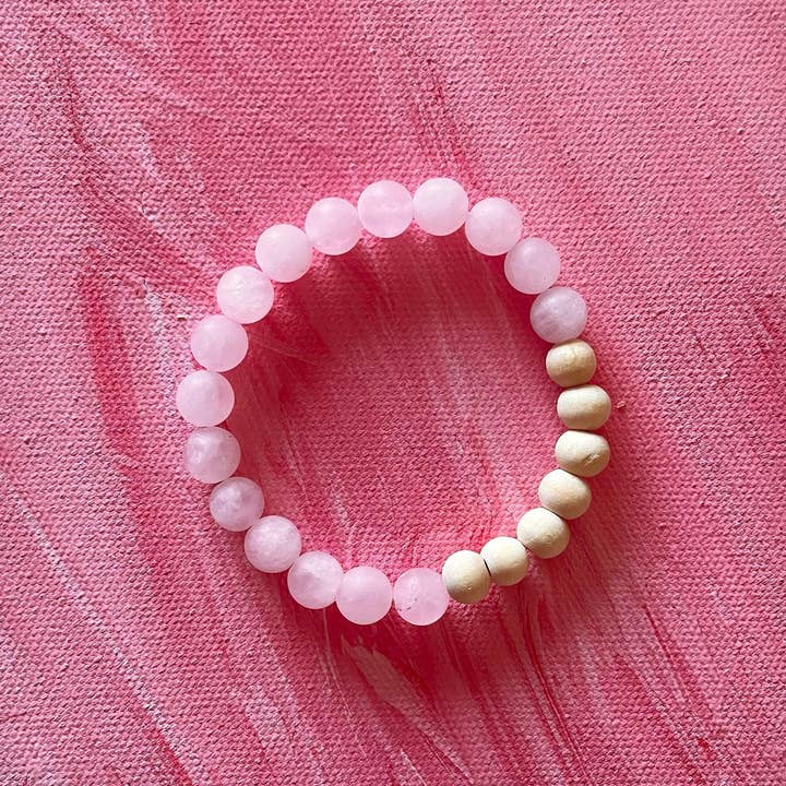 Batu Suci Handmade Jewelry - Wholesale Beaded bracelet - Feel to Heal Diffuser Bracelet | Rose Quartz Aromatherapy Bracelet2