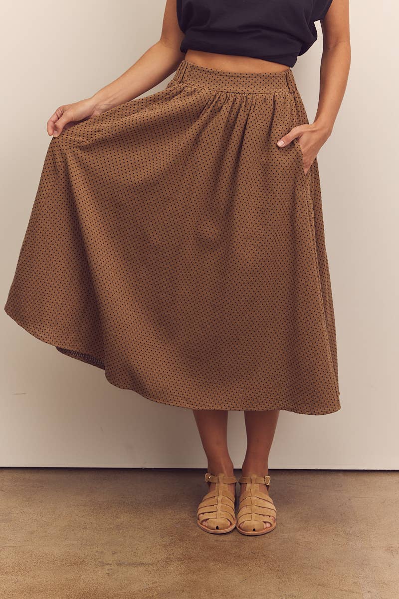Brown Midi-circled cotton skirts for wholesale on Faire4