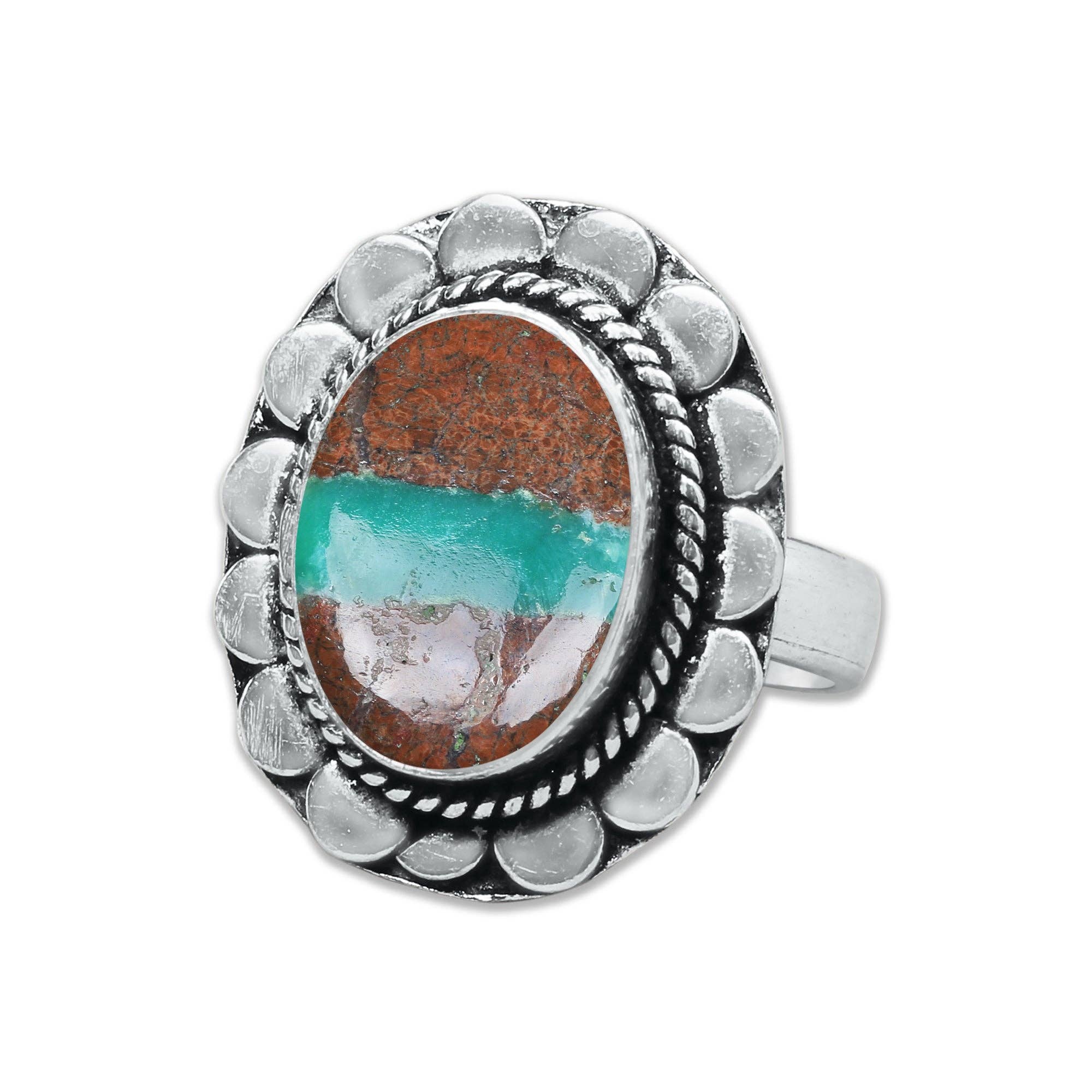 Handmade Jewels - Wholesale Cocktail/Statement Ring - Chrysoprase Matrix Rings – Silver-Plated, Handmade, Assorted Sizes (Made to Order)5