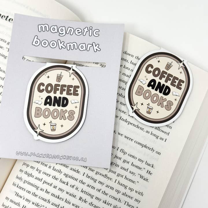 Marque-page magnétique Café et Livres pour la vente par Plannermonkeyco