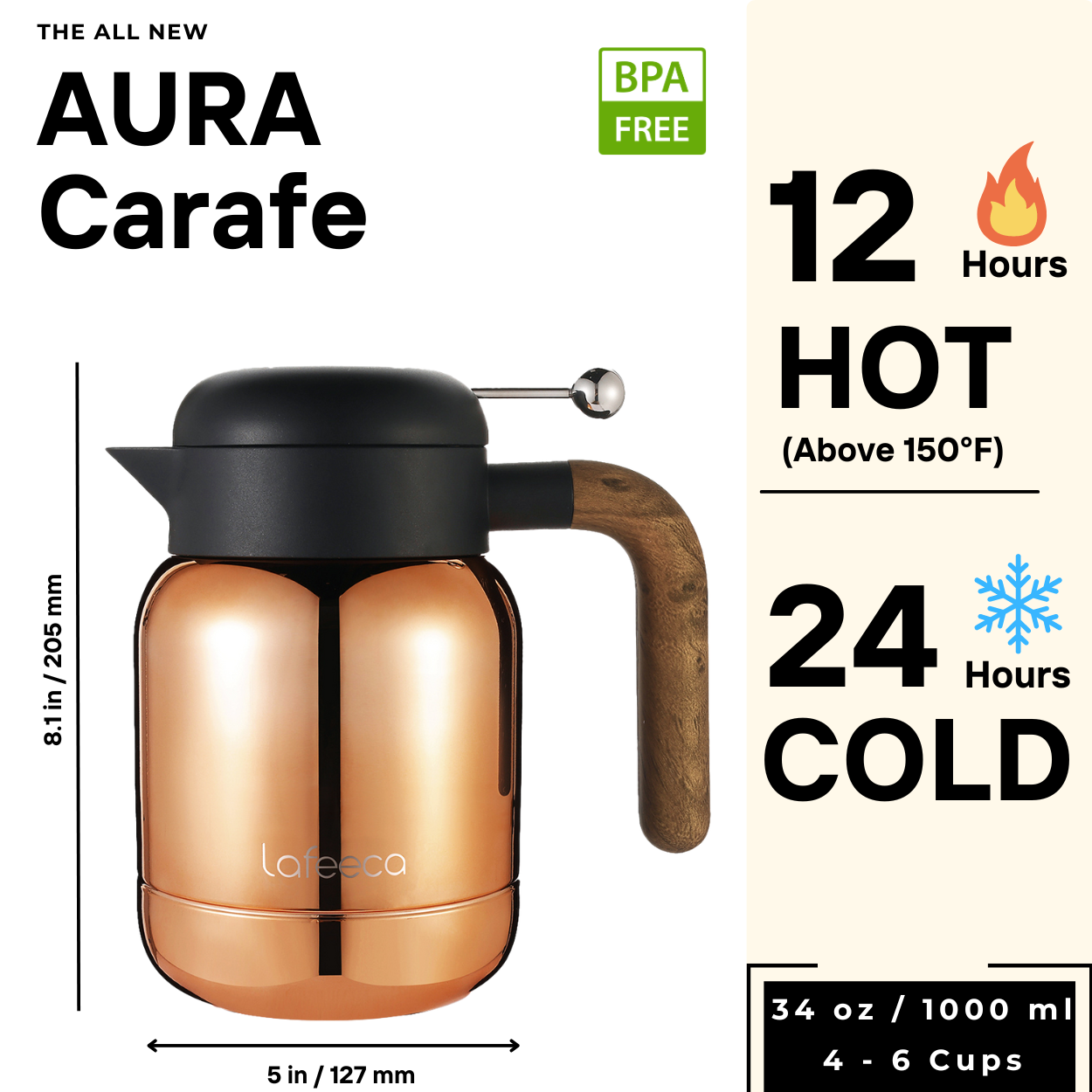 Lafeeca - Wholesale Carafe - Lafeeca Thermal Coffee Carafe - Airtight Water Pitcher10