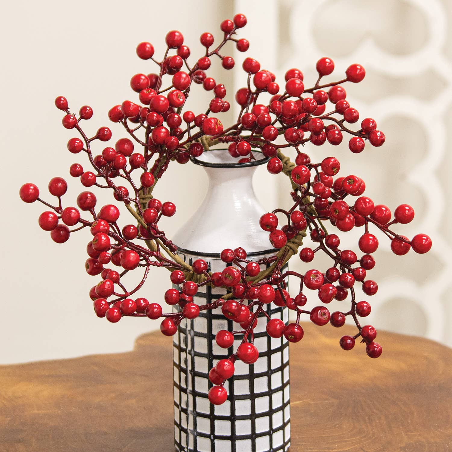 Col House Designs - Wholesale Wreath - Winter Gooseberry Candle Ring - 4.5"1