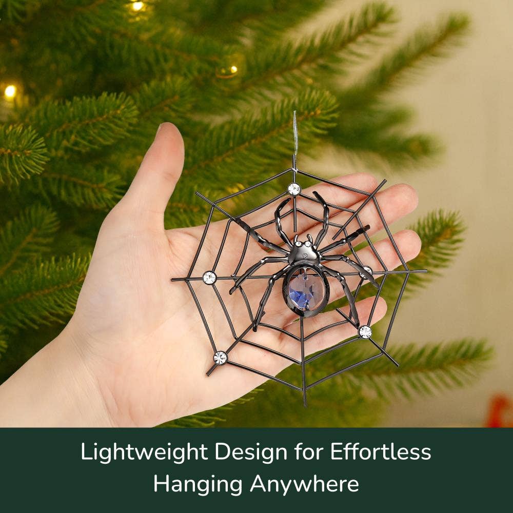 Matashi - Wholesale Ornament - Matashi Black Spider Ornament with Crystal Accents3