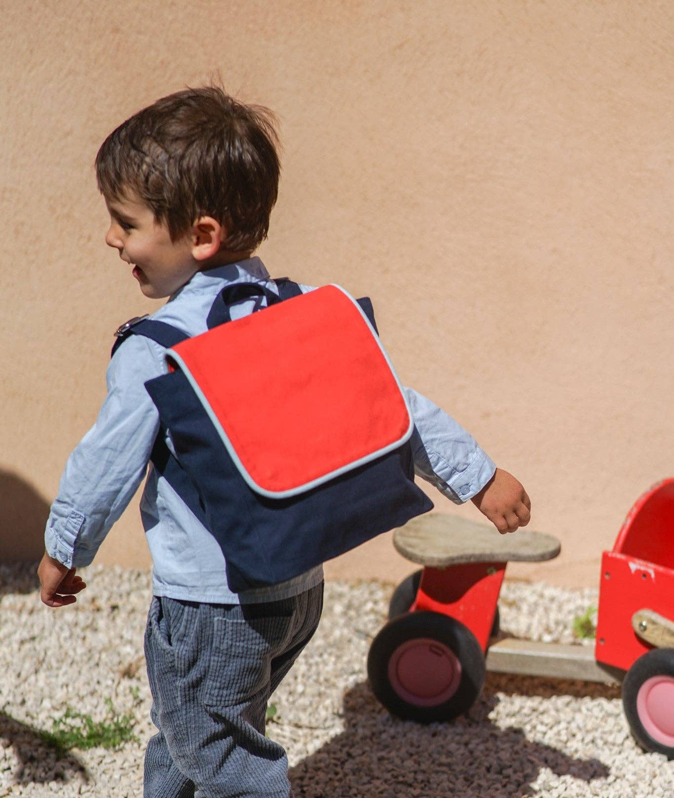 Family Impact Stories - Wholesale Backpack - Kids - Child's backpack rectangle red / navy blue2