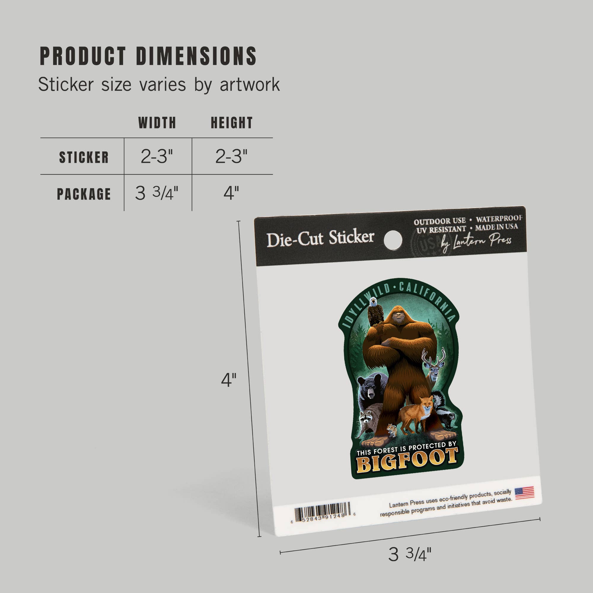 Lantern Press - Wholesale Sticker - Vinyl Sticker Idyllwild, California, Respect Our Wildlife…4