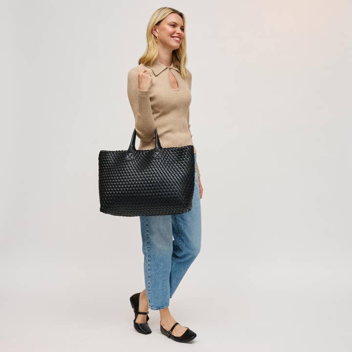 Urban Expressions - Wholesale Tote Bag - Women's - Ithaca Woven Vegan Leather Tote3