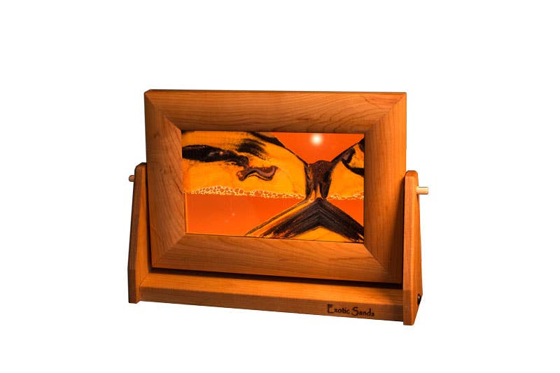 Exotic Sands, Inc. - Wholesale Decorative Tabletop Object - Cherry Wood (Fall Decor) Moving Sand Art Pictures7