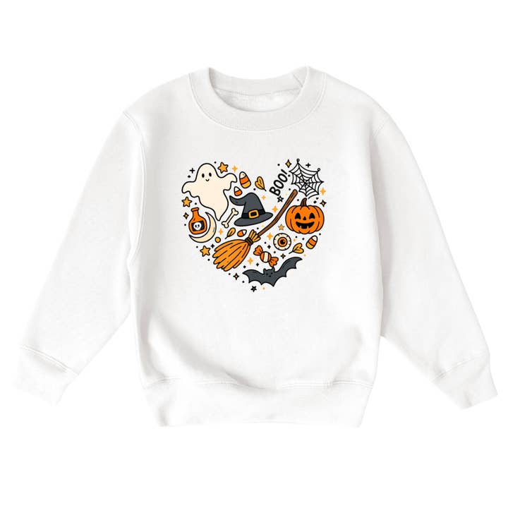 Felpa di Halloween per Giovani Cuore di Halloween per la vendita all'ingrosso da parte di Mama and Littles Apparel
