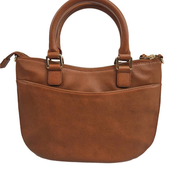 SADDLER – wholesale Top handle bag – women's – Chloe Leather Twin-Handle Handbag with Crossbody Strap - Handmade by Saddler