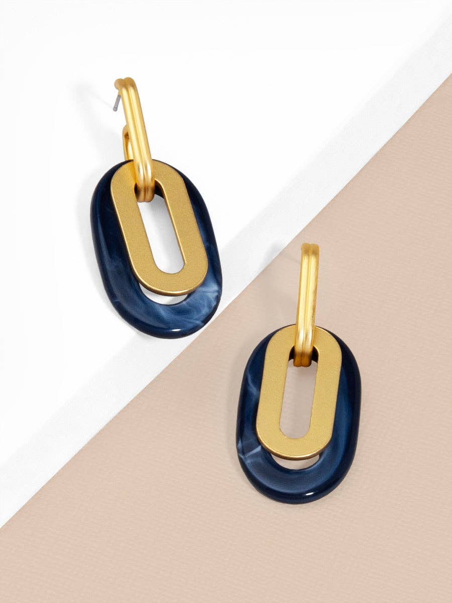 ZENZII Jewelry - Wholesale Dangle Earrings - Resin and Metal Oval Drop Earring2