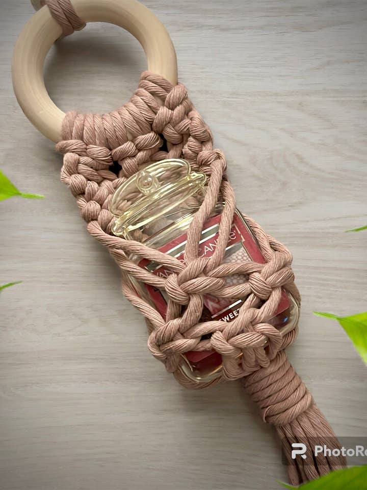 Macrame Yankee Candle Car Charm for wholesale by Mountaintop Creations