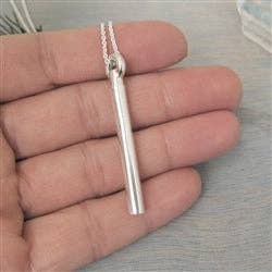 Luxe Design Jewellery - Wholesale Individual Charm/Pendant - Cylinder Urn Pendant for Cremation Ashes Sterling Silver Shiny Finish2
