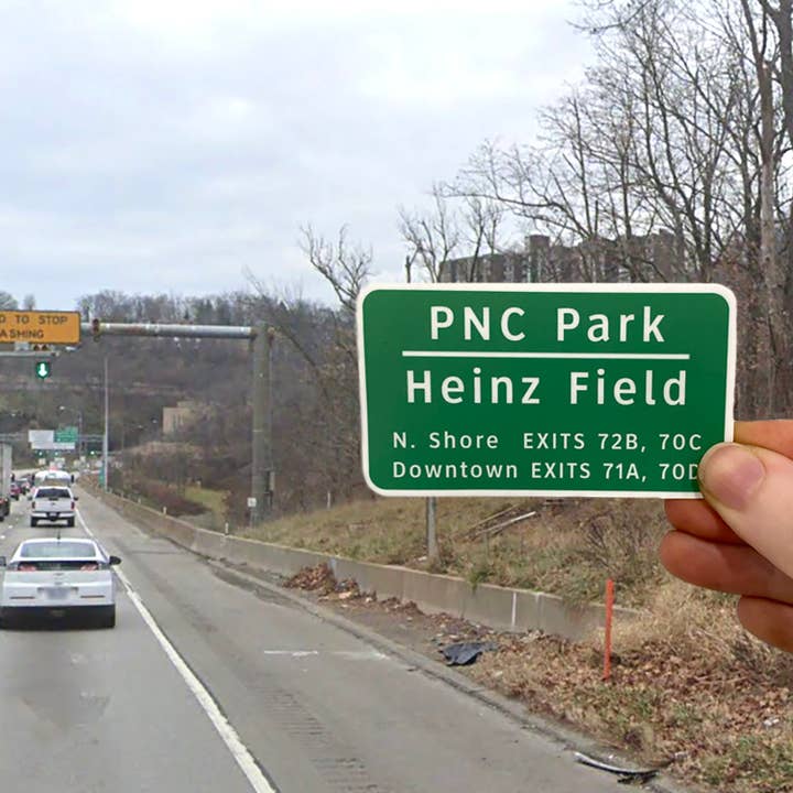 Heinz Field Highway Sign for wholesale by Squirrel Hill Design and Craft