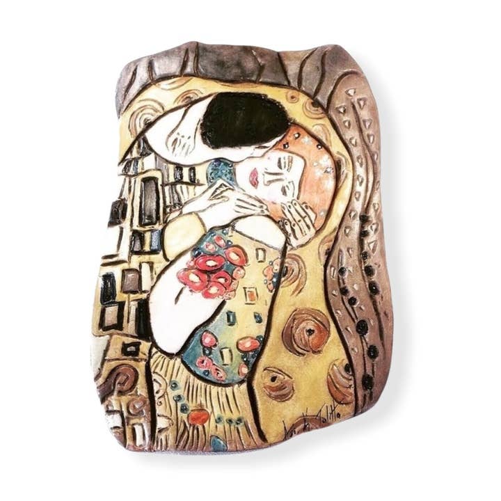 The kiss by Klimt- Fijne klei-kunst-Keramische vrouw voor wholesale door TALITTA