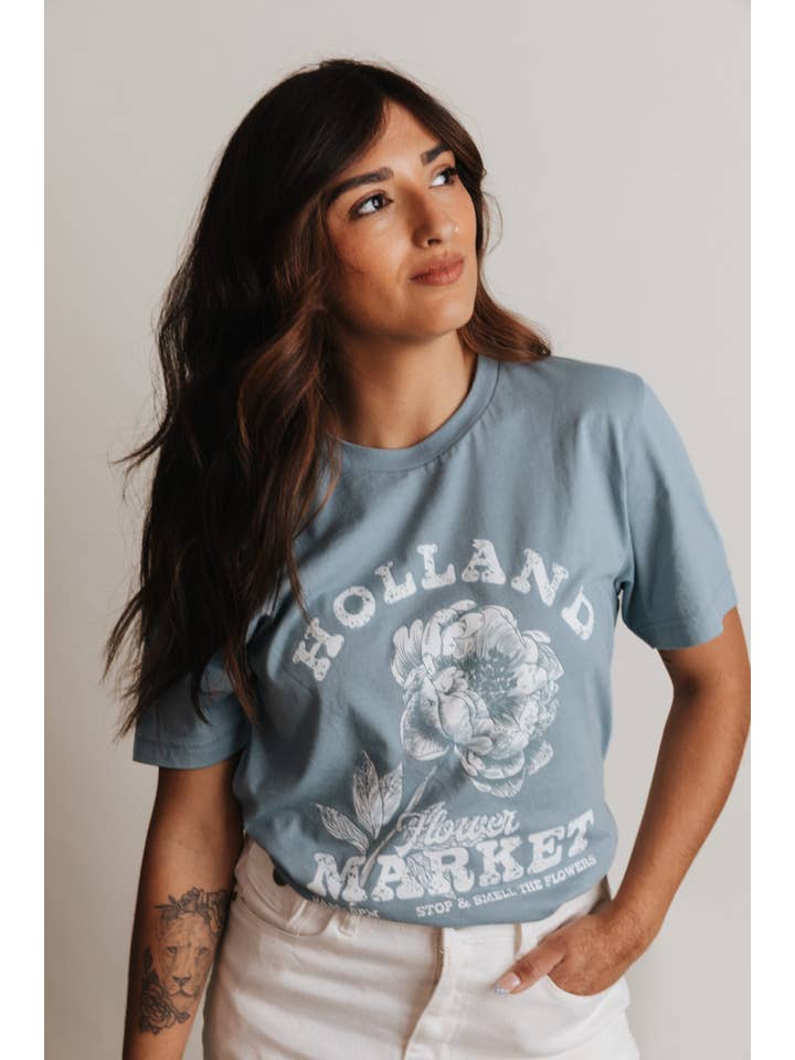 Crowned Free - Wholesale Screen Printed T-Shirt - Women's - Holland Flower Market Tee8