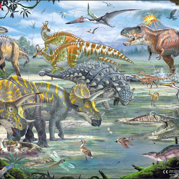 Puzzle 65 pièces dinosaure pour enfants pour la vente par Springbok Puzzle