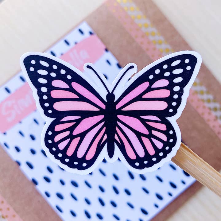 Autocollant imperméable à l'eau papillon coloré pour la vente par Simply Bella Handmade