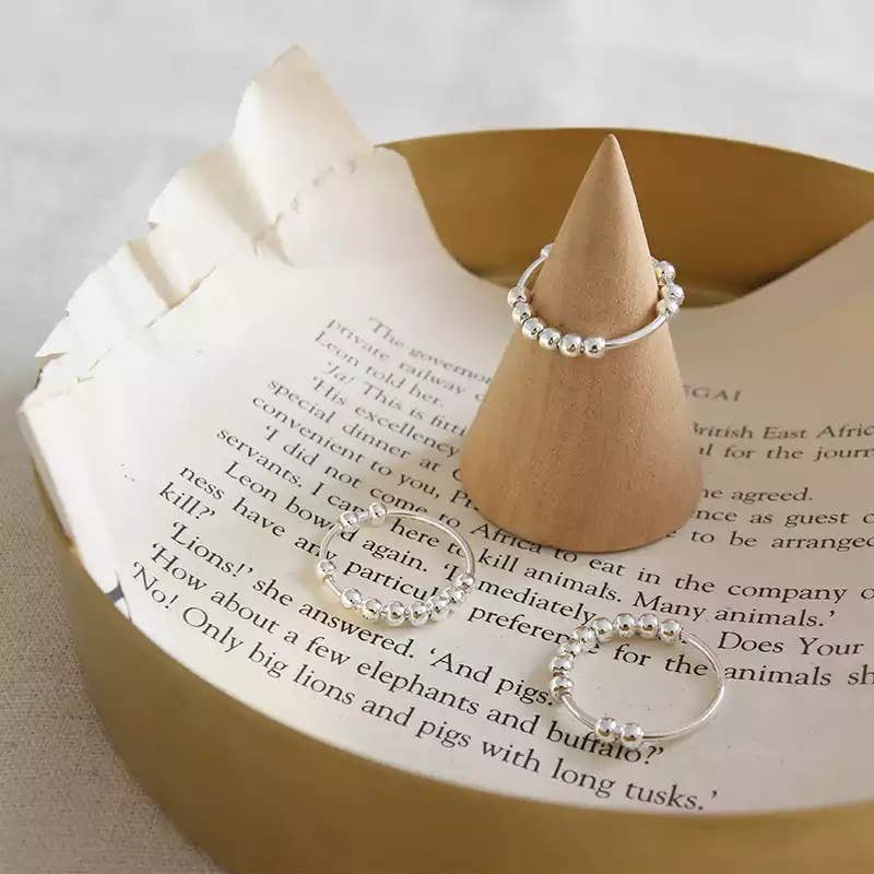 Yourself Expression - Vente Anneau/bague à empiler - Bague Abacus Anxiety Fidget en argent sterling5