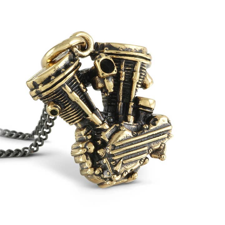 Motorcycle Engine Necklace - Bronze for wholesale by Lost Apostle