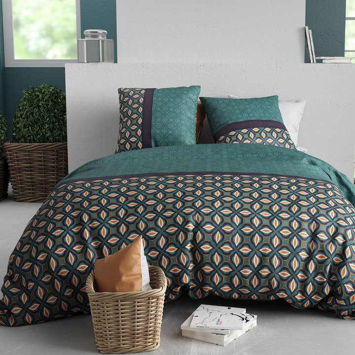 3-Piece Duvet Cover Set 100% Cotton Toki 260x240cm for wholesale by Atelier Du Coton