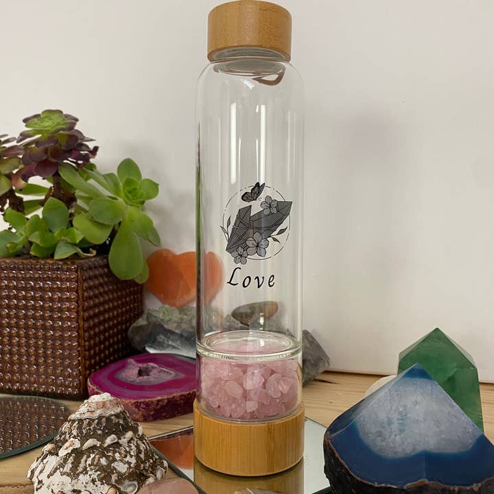 Juicey Gems – Großhandel Trinkflaschen – KOMBI-PAKET A Quarz-Kristall-Wasserflaschen1