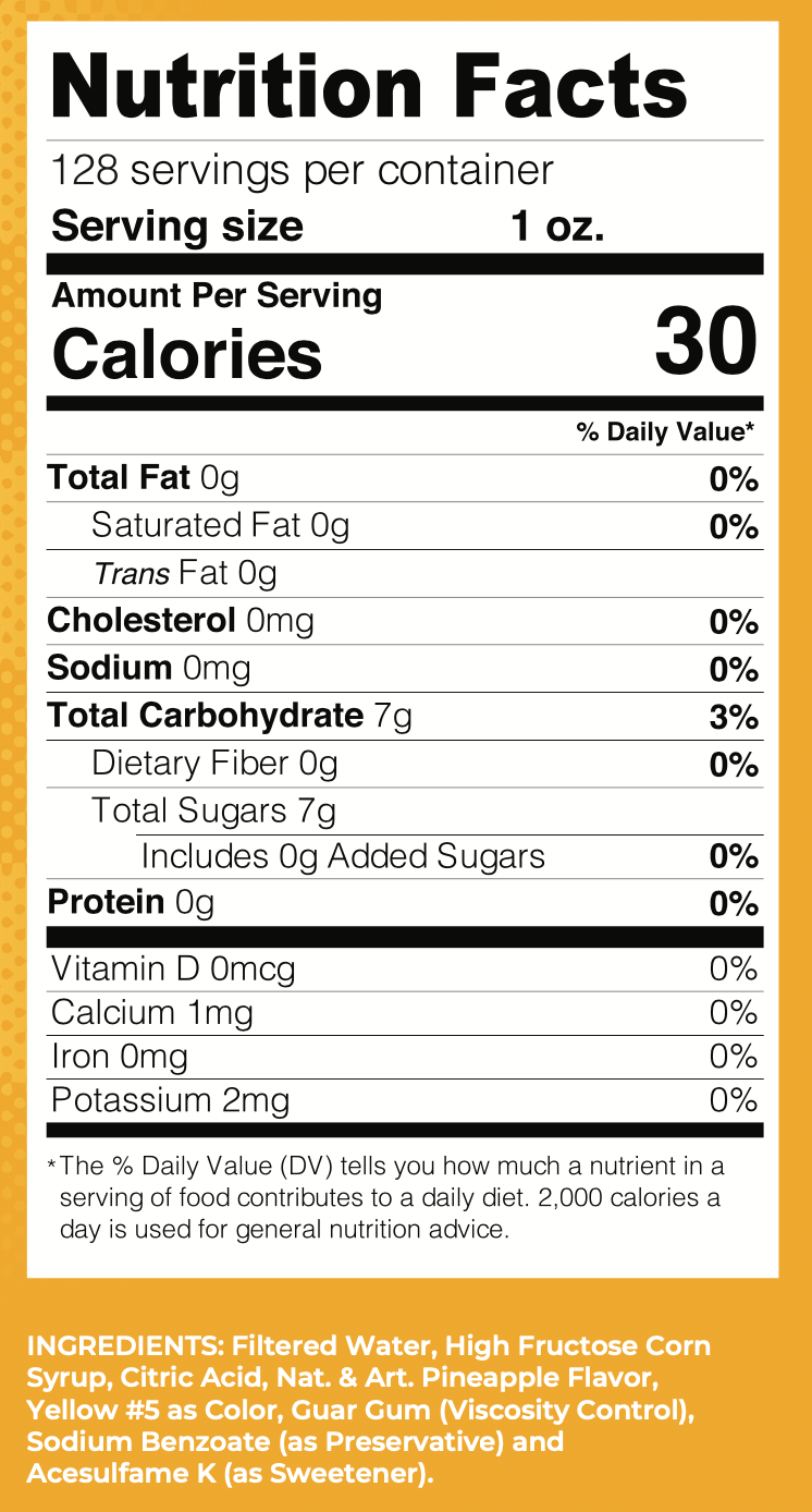 Lucy's - Wholesale Flavored Syrup - Pineapple Snow Cone Syrup - 128oz2