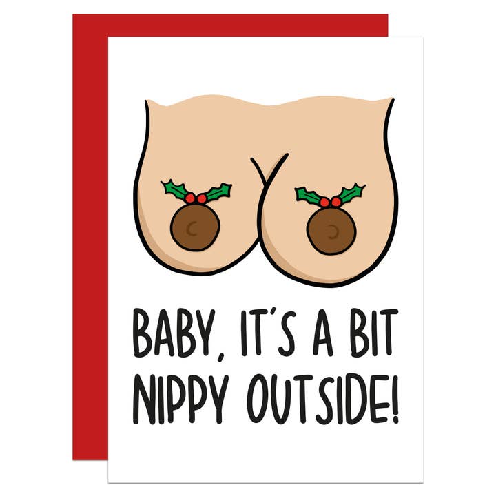 Baby Its Nippy Carte de Noël A6 pour la vente par TeePee Creations