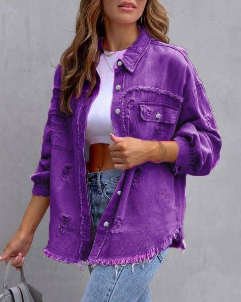 Rosa Clothing - Wholesale Denim Jacket - Women's - Ripped Long-Sleeved Denim Jacket22