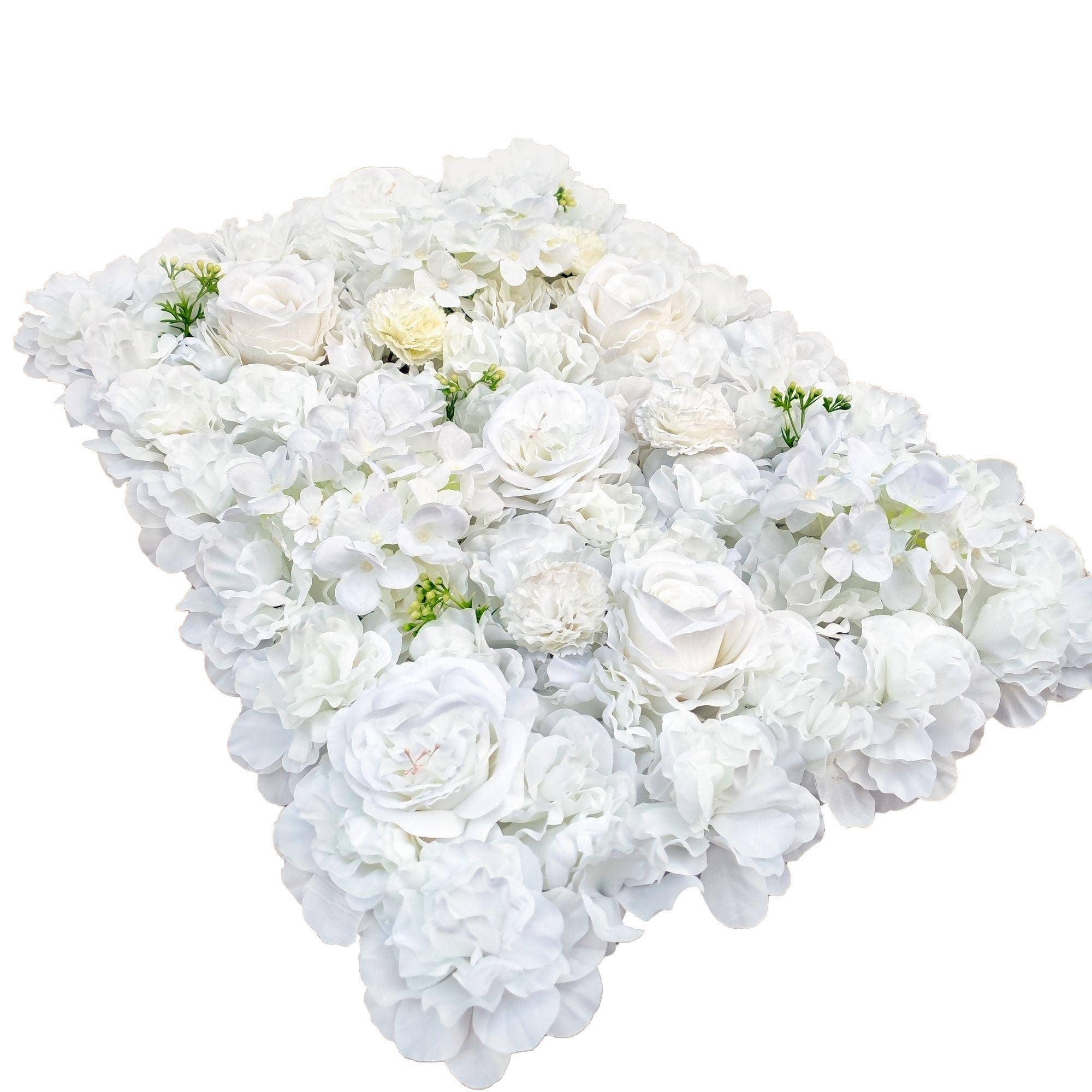 Designer Plants AU - Wholesale Artificial Flowers - Artificial Flower Wall Backdrop Panel 40cm x 60cm Mixed Whites4