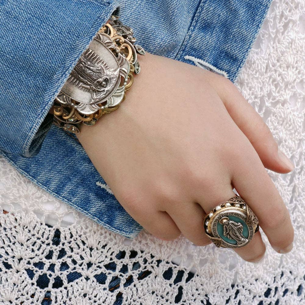 Sweet Romance Jewelry - Wholesale Cocktail/Statement Ring - Queen of Miracles Our Lady Virgin Mary Madonna Ring1