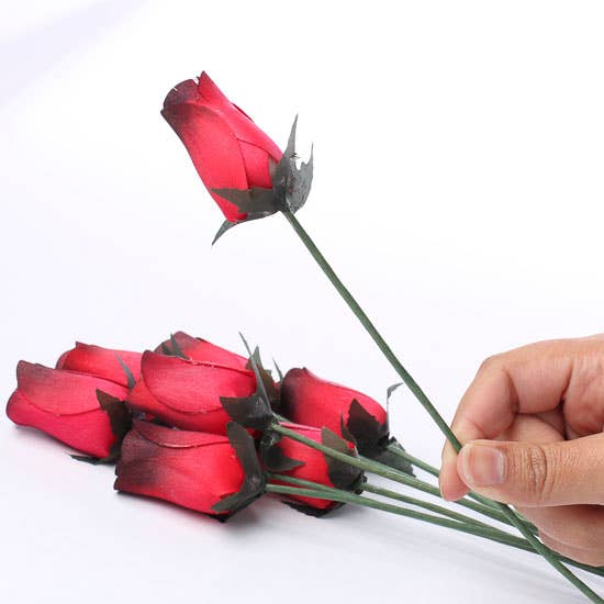 Factory Direct Craft - Wholesale Artificial Flowers - Bouquet of Wood Rose Bud Stems (8 Stems ) - Select Color16