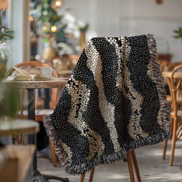 CasaIuliia - Wholesale Throw Blanket - Snake Skin Woven Blanket – Statement Modern Jacquard Throw5