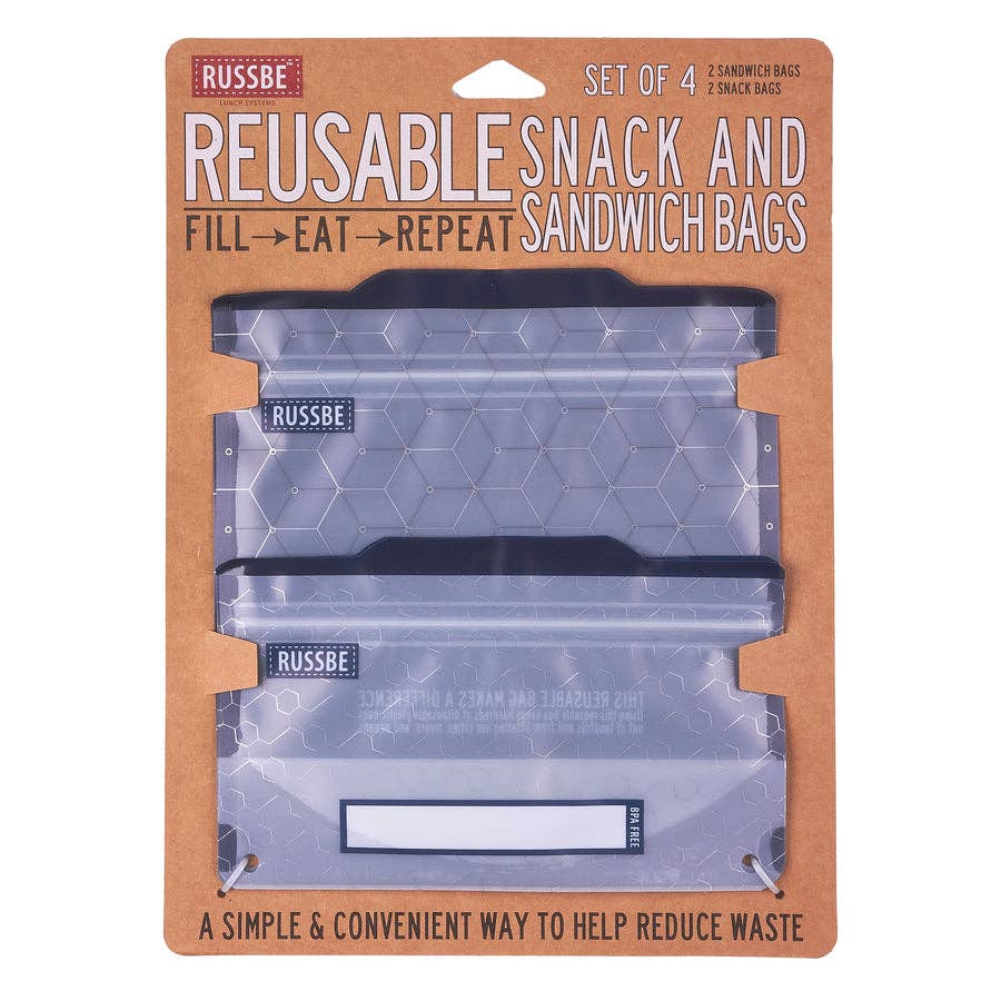 Russbe - Wholesale Zakje/kleedje voor voedsel - Herbruikbare snack- en sandwichzakken met patroon, set van 47