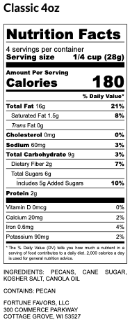 Fortune Favors - Wholesale Nuts - 4oz Fortune Favors The Classic Candied Pecans8