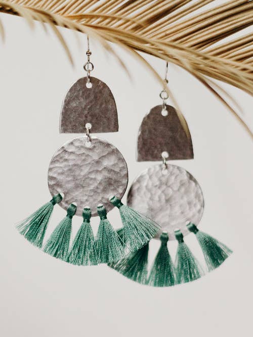 Bella Fringe Earring Mint for wholesale by Haiti Design Co.