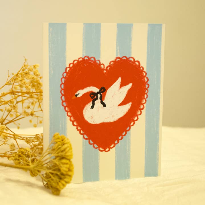 Allison Poplett - Wholesale Love Card - Swan Greeting Card2